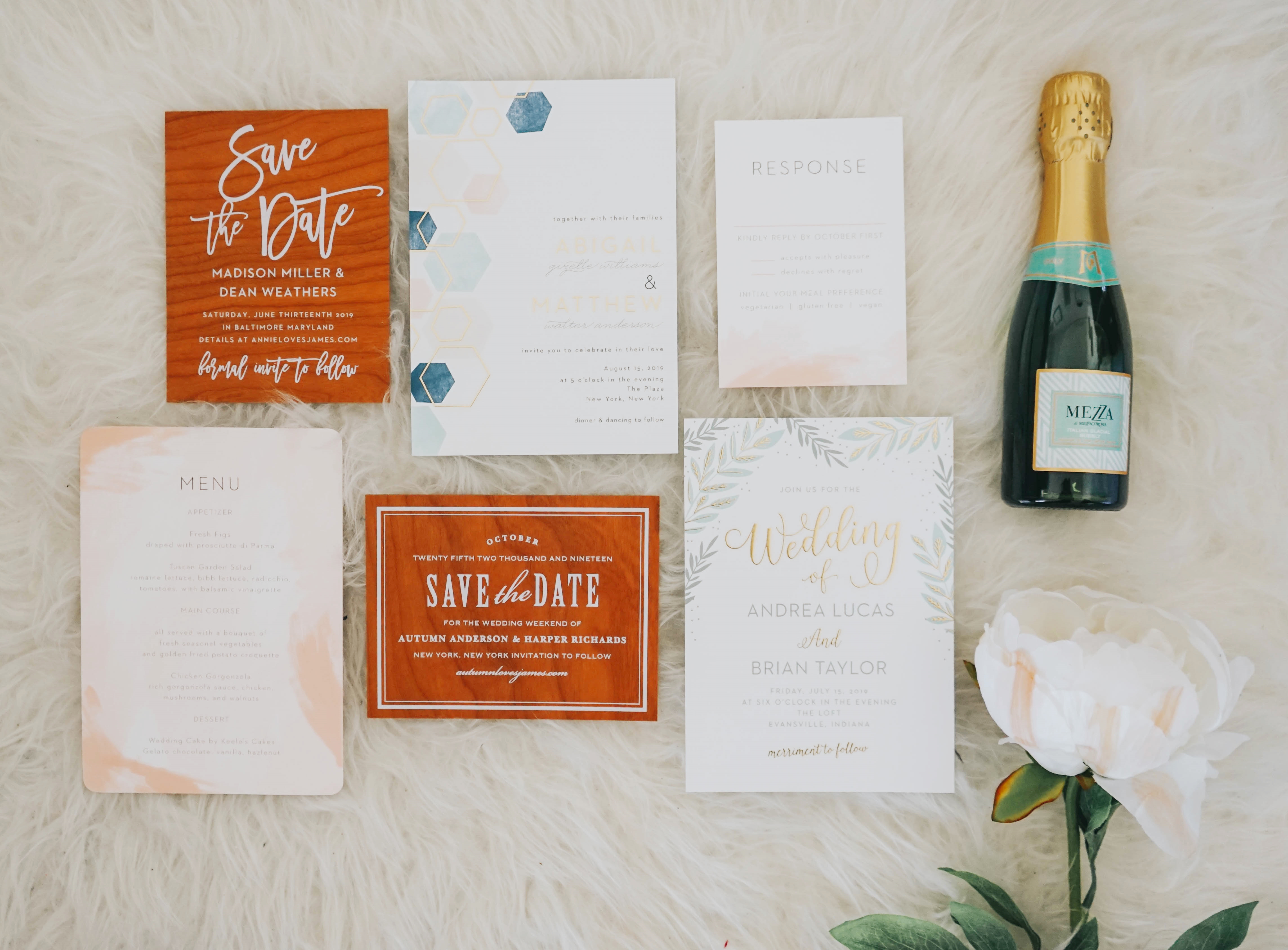 wooden save-the-dates