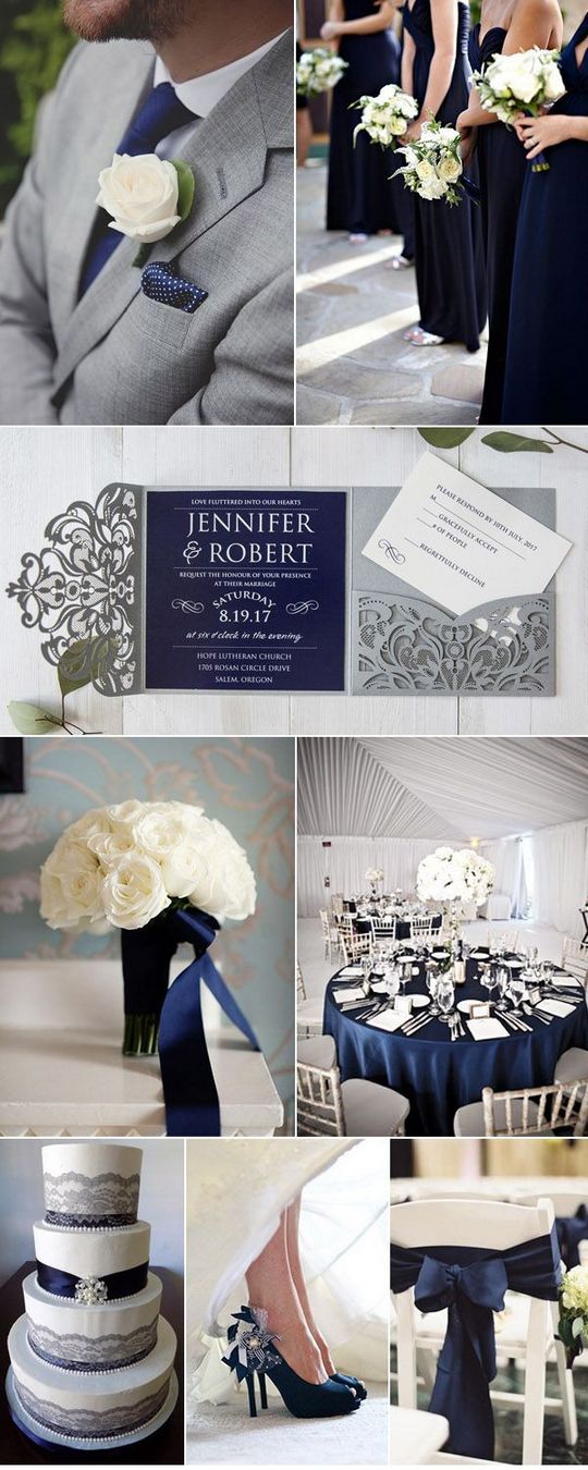 22 Types of Winter wedding colors blue navy silver white flowers 93 - Unique Color Palettes For Your Wedding