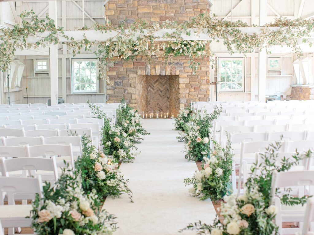 ceremony 1024x768 - A Glamorous Greenery-Filled Wedding Featured in Style Me Pretty