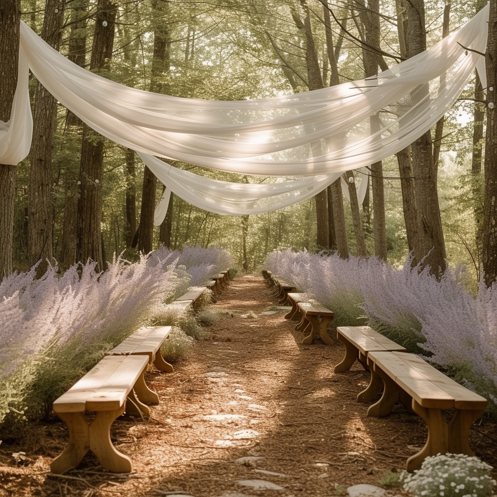 etherial woodsy wedding with lavender and cream - 9 Important Factors to Keep in Mind When Hosting an At-Home Wedding Reception