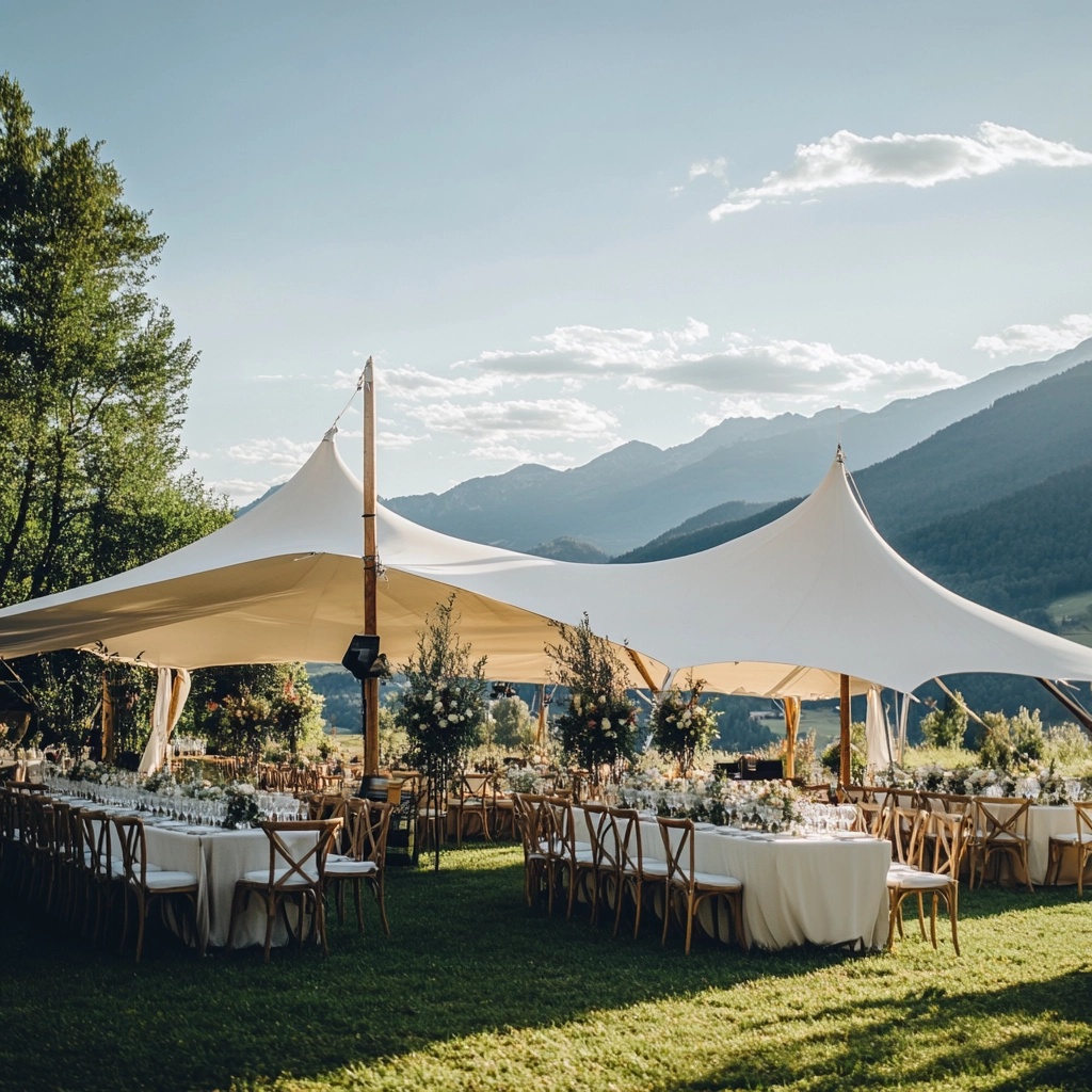 intimate tented backyard wedding in the mountains - 9 Important Factors to Keep in Mind When Hosting an At-Home Wedding Reception