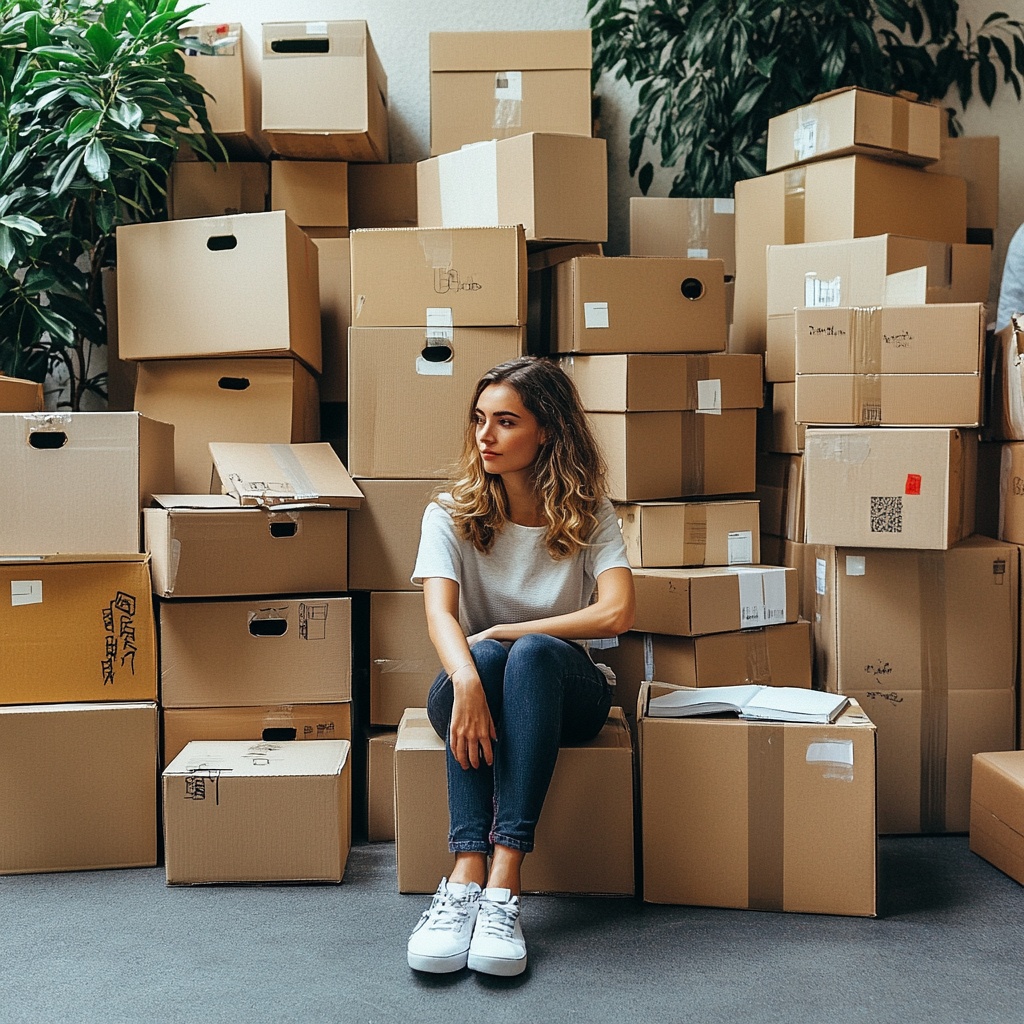 woman moving with boxes - Unpacking the Challenges of Moving in Together: 4 Points to Keep in Mind