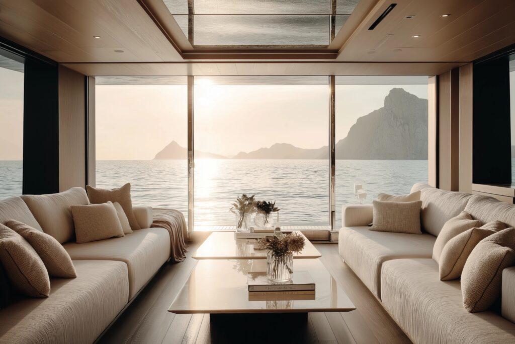 How to Plan a Ceremony at Sea Without Drifting Off Course: 9 Tips white yacht interior 1024x683 - How to Plan a Ceremony at Sea Without Drifting Off Course: 9 Tips