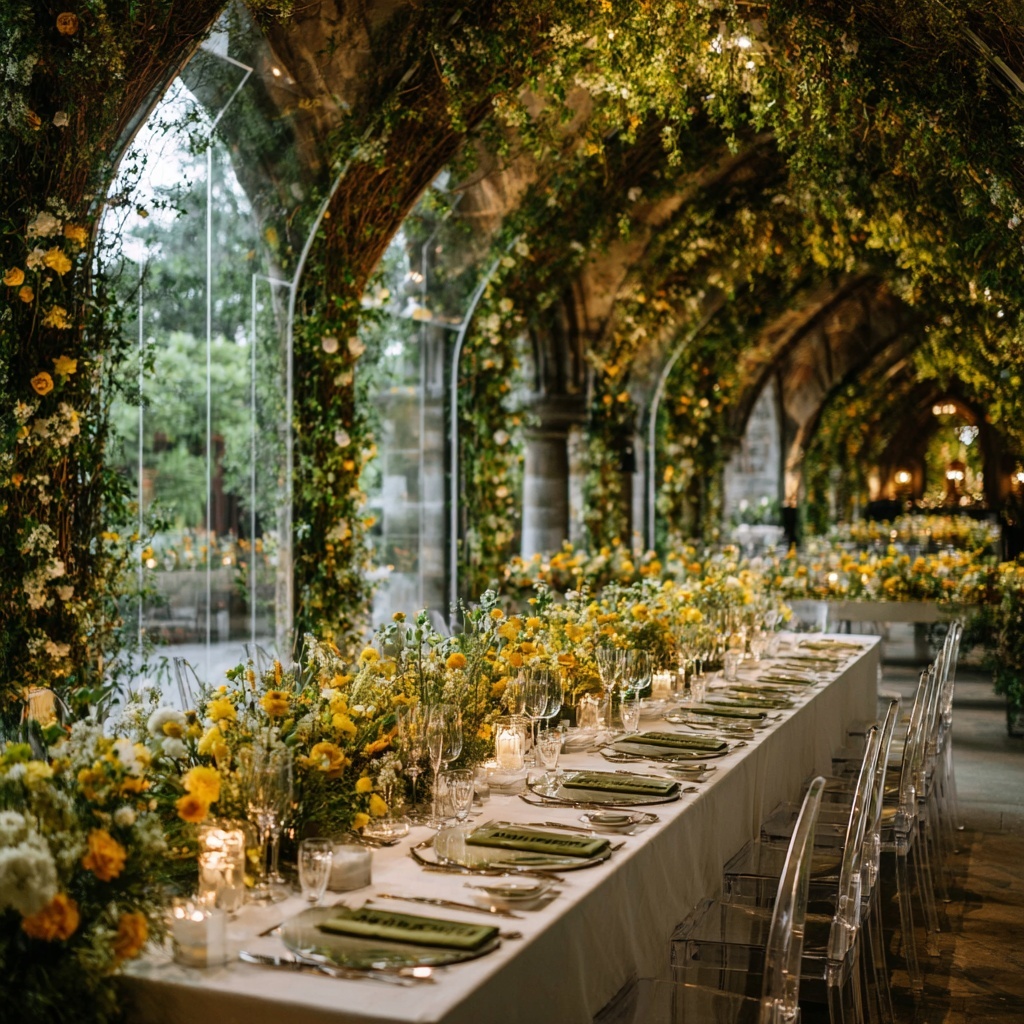 yellow wedding in a castle yellow wedding in a castle